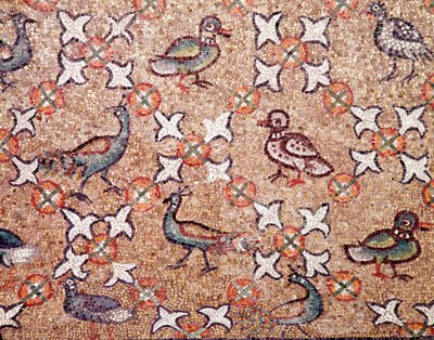 Ptaki (fragment mozaiki, V wiek) autorstwa Byzantine