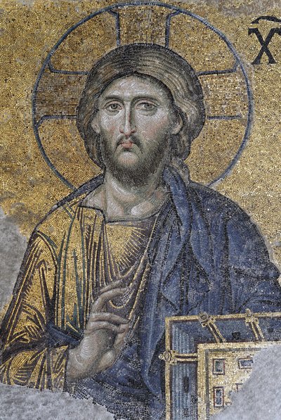 Chrystus pantokrator lub Chrystus w chwale, ok. 1261 (mozaika) autorstwa Byzantine