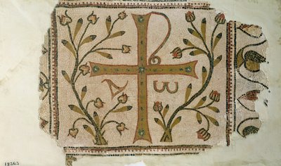 Krzyż Sbeitla, z bazyliki Henchir Ali Ben Rzal, Tunezja, V-VI w. (mozaika) autorstwa Byzantine