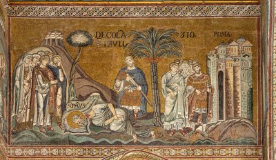Ścięcie św. Pawła w Rzymie, mozaika bizantyjska, XII-XIII w. w transepcie północnym (mozaika) autorstwa Byzantine