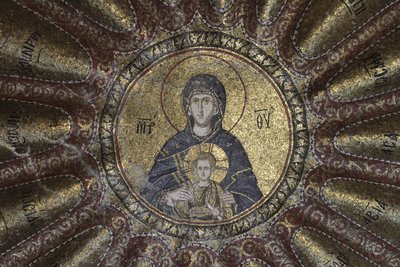 Dziewica z Dzieciątkiem, w muzeum kościelnym Chora autorstwa Byzantine