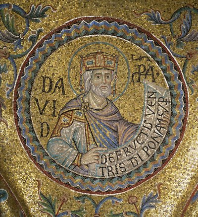 Król Dawid Fragment mozaiki wewnętrznej w bazylice św. Marka, XIII w. autorstwa Byzantine Byzantine