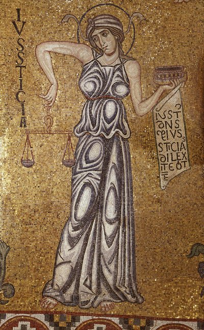 Sprawiedliwość Fragment mozaiki wewnętrznej w bazylice św. Marka, XII w. autorstwa Byzantine Byzantine