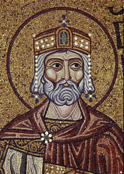 Król Dawid Fragment mozaiki wewnętrznej w bazylice św. Marka, XII w. autorstwa Byzantine Byzantine