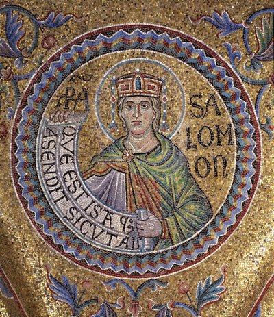 Król Salomon Fragment mozaiki wewnętrznej w bazylice św. Marka, XIII w. autorstwa Byzantine Byzantine
