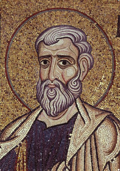 Fragment mozaiki wewnętrznej proroka Aggeusza w bazylice św. Marka, XII w. autorstwa Byzantine Byzantine