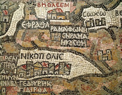 Betlejem, szczegół z mapy Jerycha (mozaika) (patrz także 86282 i 250599) autorstwa Byzantine School