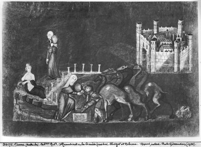 Gr 31 fol.7r Rebecca i Eliezer przy studni, z Vienna Genesis autorstwa Byzantine School