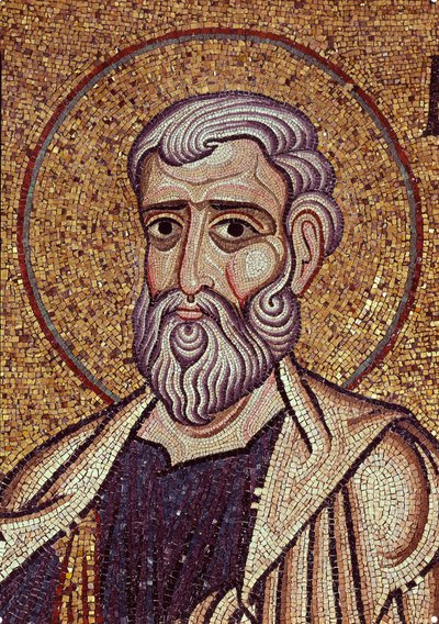 Prorok Aggeusz. Dzieło bizantyjskiego mistrza, mozaika, detal dekoracji bazyliki św. Marka w Wenecji (Włochy) autorstwa Byzantine School