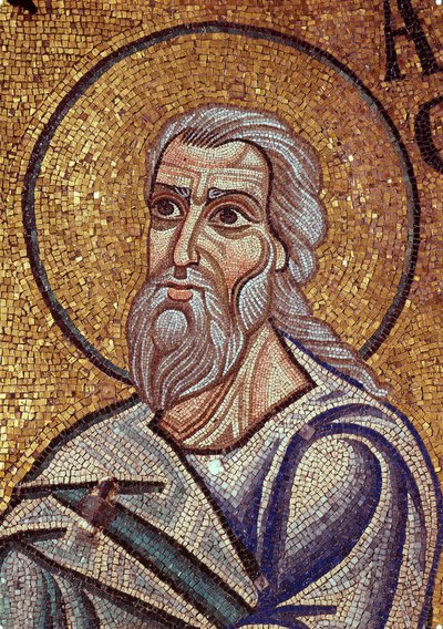 Prorok Habakuk (Habakuk, Habakuk, Habakuk, Abakuk, Hawakuk) (VII w. p.n.e.). Dzieło bizantyjskiego mistrza, mozaika, detal dekoracji bazyliki św. Marka w Wenecji (Włochy) autorstwa Byzantine School