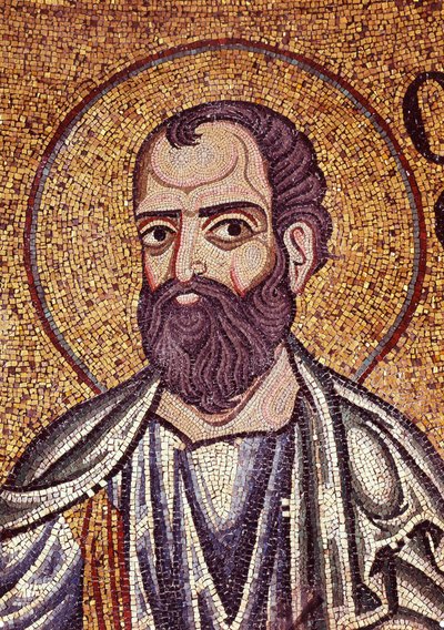 Prorok Malachiasz (V wiek pne). Dzieło bizantyjskiego mistrza, mozaika, detal dekoracji bazyliki św. Marka w Wenecji (Włochy) autorstwa Byzantine School