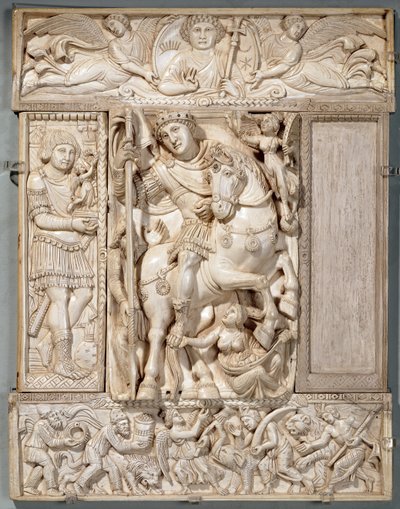 Cesarz Triumfujący, znany jako Barberini Ivory, 500-550 AD autorstwa Byzantine School
