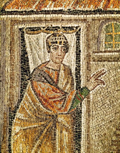 Odźwierny, detal z obrazu "Odźwierny rozpoznaje świętego Piotra", VI wiek (mozaika) autorstwa Byzantine School