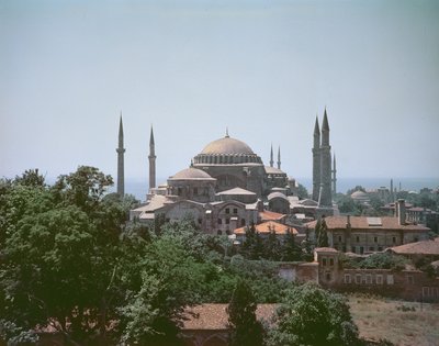Widok na Hagia Sophia, zbudowaną w 537 rne autorstwa Byzantine School