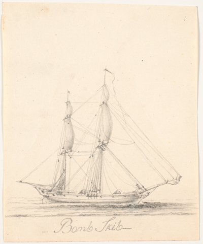 Bombowiec z topsails autorstwa C.A. Lorentzen