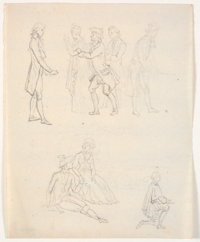 Trzy szkice postaci. Sceny teatralne? autorstwa C.A. Lorentzen