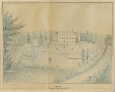 High Offley - Hill Hall: ołówek i wash, nd [c 1840] autorstwa C.B Ash