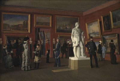 Jedna z sal w Królewskiej Kolekcji Malarstwa w Pałacu Christiansborg autorstwa C.C. Andersen
