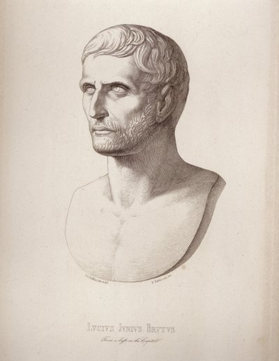 Portret Lucjusza Juniusa Brutusa, sztychowany przez B.Barlocciniego, 1849 autorstwa C.C Perkins