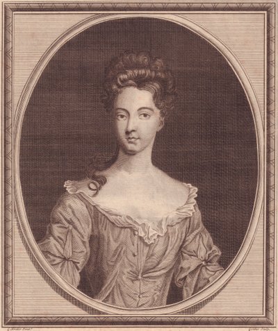 Portret Margaret Cecil, hrabiny Ranelagh (1672 lub 1673-1728), miedzioryt Johna Goldara (1729-1795) z obrazu G Knellera autorstwa J.B. and Brown J. Rowbotham