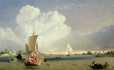 Na rzece Hoogly w Garden Reach poniżej Kalkuty, 1852 r. autorstwa C.J. Martin