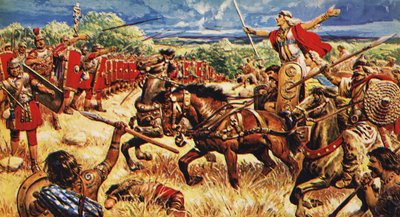 Boadicea w swoim rydwanie autorstwa C.L. Doughty