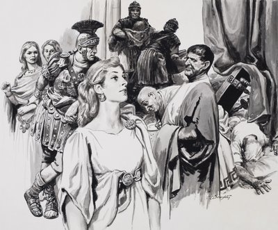 Boudicca, królowa Iceni (gwasz na papierze) autorstwa C.L. Doughty