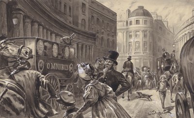 Omnibus konny, Londyn (gwasz na papierze) autorstwa C.L. Doughty