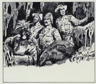 Ilustracja dla King Solomons Mines (gwasz na papierze) autorstwa C.L. Doughty