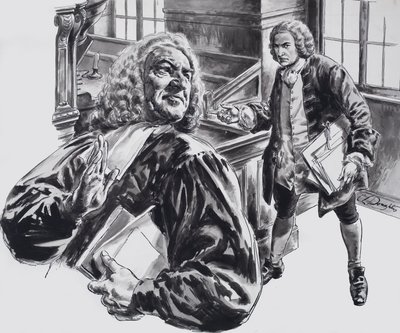 Johann Sebastian Bach (gwasz na papierze) autorstwa C.L. Doughty