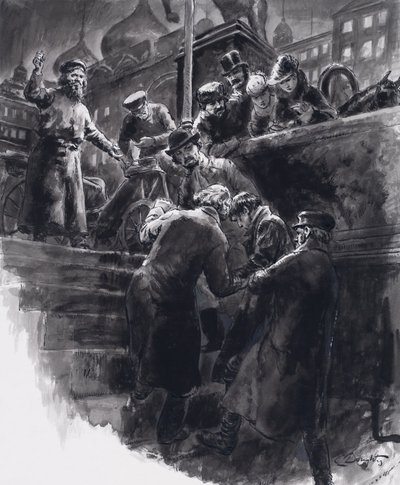 Próba samobójcza Czajkowskiego (gwasz na papierze) autorstwa C.L. Doughty