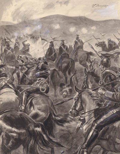 Szarża lekkiej brygady (gwasz na papierze) autorstwa C.L. Doughty
