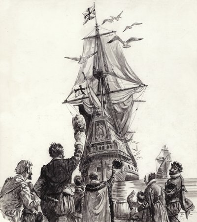 Złoty Hind (gwasz na papierze) autorstwa C.L. Doughty