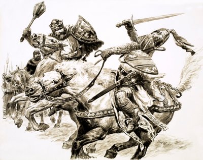 Król bez królestwa, Robert Bruce (gwasz na papierze) autorstwa C.L. Doughty