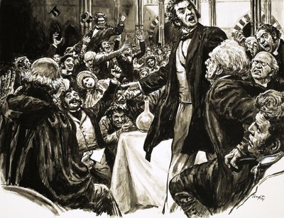 Thomas Huxley na platformie wykładowej autorstwa C.L. Doughty