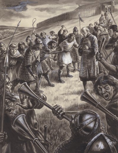Niezidentyfikowana scena historyczna (gwasz na papierze) autorstwa C.L. Doughty