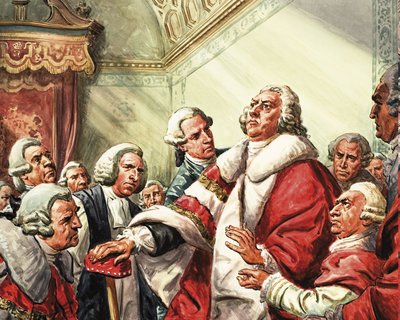 William Pitt wygłasza swoje ostatnie przemówienie w Parlamencie w 1778 r. autorstwa C.L. Doughty