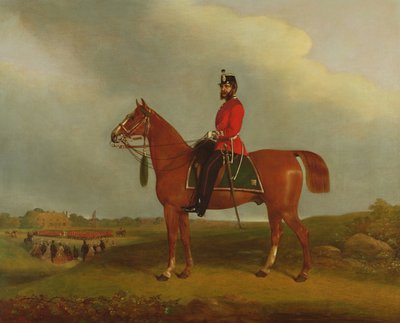 Oficer Milicji Lekkiej Piechoty Bedford na ładowarce, XIX w. autorstwa C.P. Langley