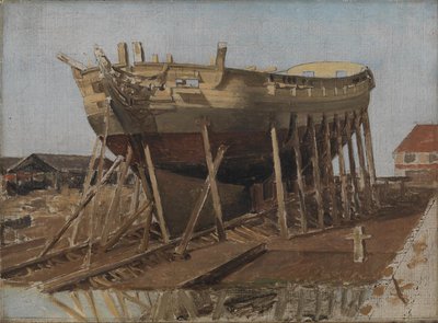 Korweta na dybach. Kopenhaga autorstwa Christoffer Wilhelm Eckersberg