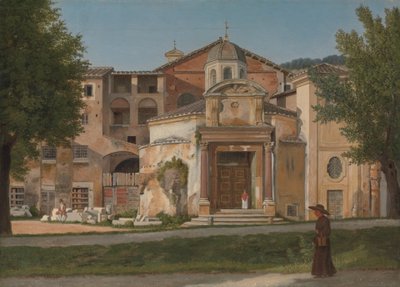 Odcinek Via Sacra, Rzym Kościół Świętych Kosmy i Damiana, ca. 1814-15. autorstwa Christoffer Wilhelm Eckersberg