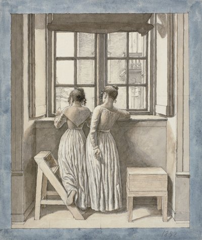 Przy oknie w pracowni artysty autorstwa Christoffer Wilhelm Eckersberg