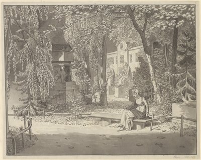 Przy grobach Kartezjusza i Conde w Jardin Elysée des Petits Augustins w Paryżu autorstwa Christoffer Wilhelm Eckersberg