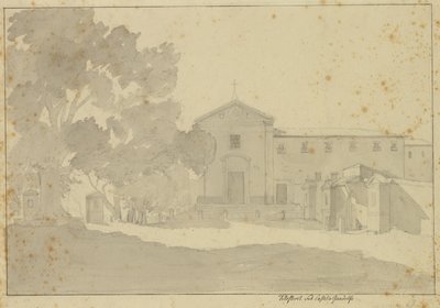 Klasztor kapucynów w Castel Gandolfo na południowy wschód od Rzymu. autorstwa Christoffer Wilhelm Eckersberg