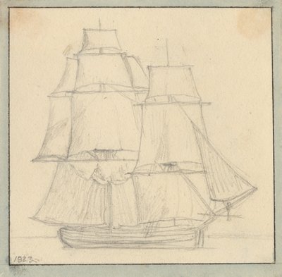 Bryg z fokiem na głównym szczycie. autorstwa Christoffer Wilhelm Eckersberg