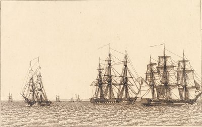 Żeglarstwo bryg. Ilustracja do „Perspektywy liniowej”, tabliczka IXb autorstwa Christoffer Wilhelm Eckersberg