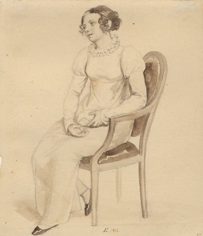 Pani siedząca w fotelu twarzą do okna autorstwa Christoffer Wilhelm Eckersberg