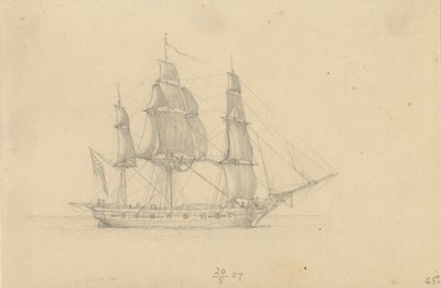 Korweta. autorstwa Christoffer Wilhelm Eckersberg