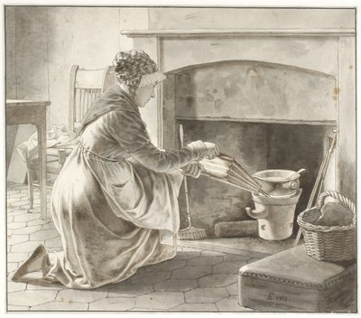 Jedzenie jest przygotowane. Hostessa Eckersberga w Paryżu (?) autorstwa Christoffer Wilhelm Eckersberg