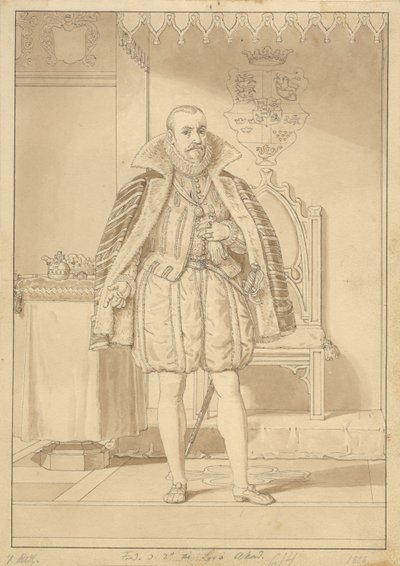 Fryderyk II w stroju koronacyjnym. autorstwa Christoffer Wilhelm Eckersberg