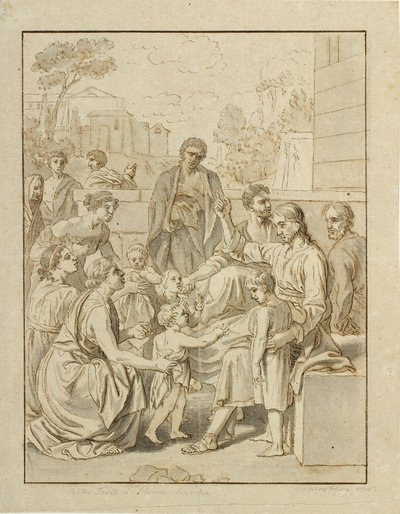Chrystus pozwala małym dzieciom przychodzić do Niego autorstwa Christoffer Wilhelm Eckersberg